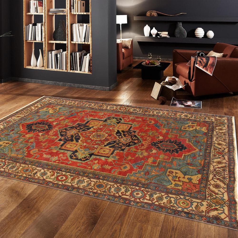 Hand-knotted Rust Wool 8' x 10' Oriental Area Rug