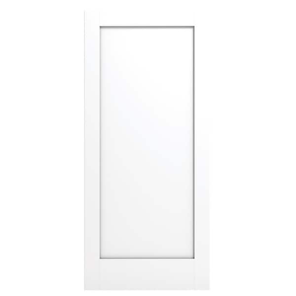 2668 30 in. W x 80 in. H 1 Panel Square Shaker Flat White Primed MDF Interior Door Slab