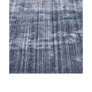 Harbor Contemporary Solid Denim 5 ft. x 8 ft. Hand-Knotted Area Rug