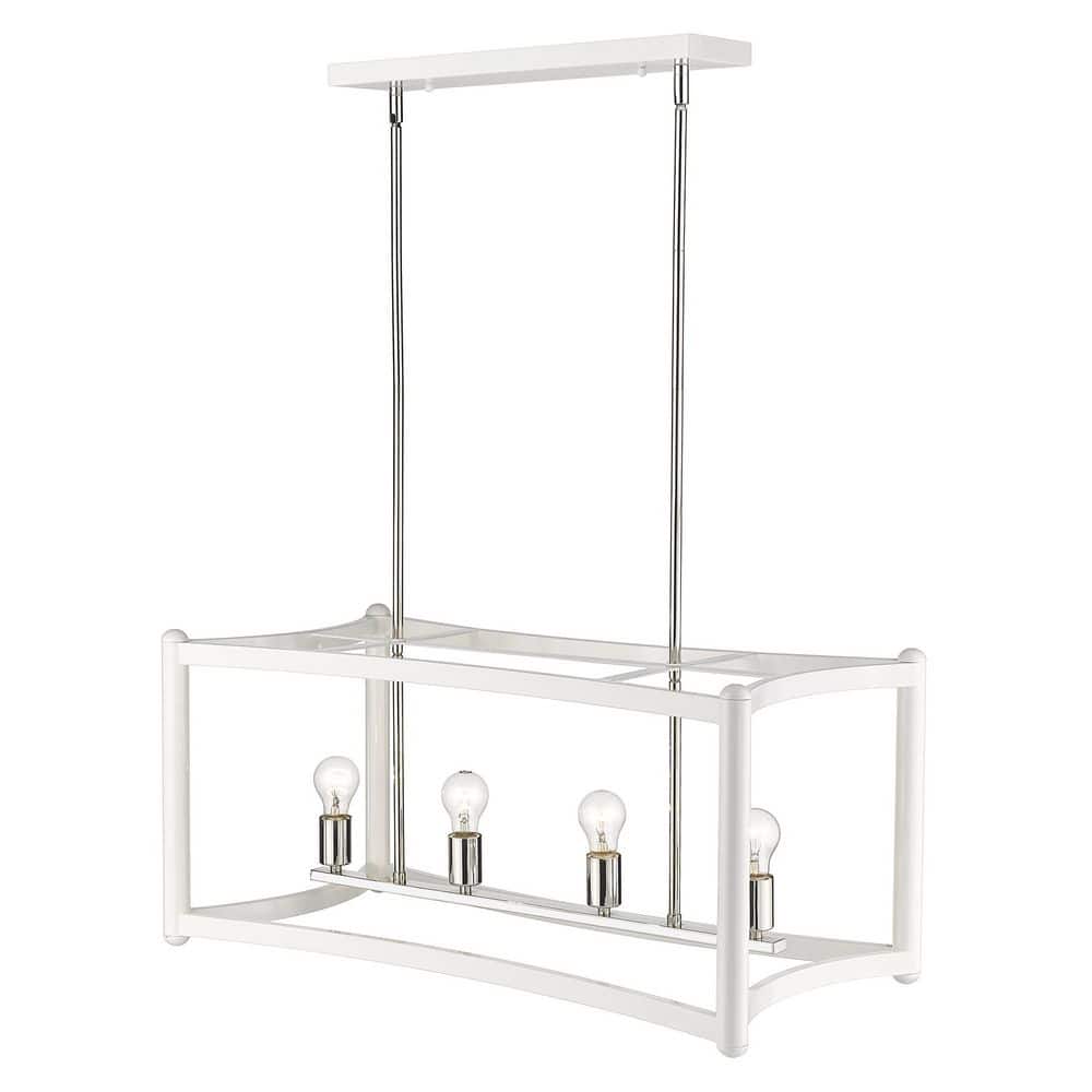 Contemporary Coyle 16'' Polished Nickel White Island Pendant