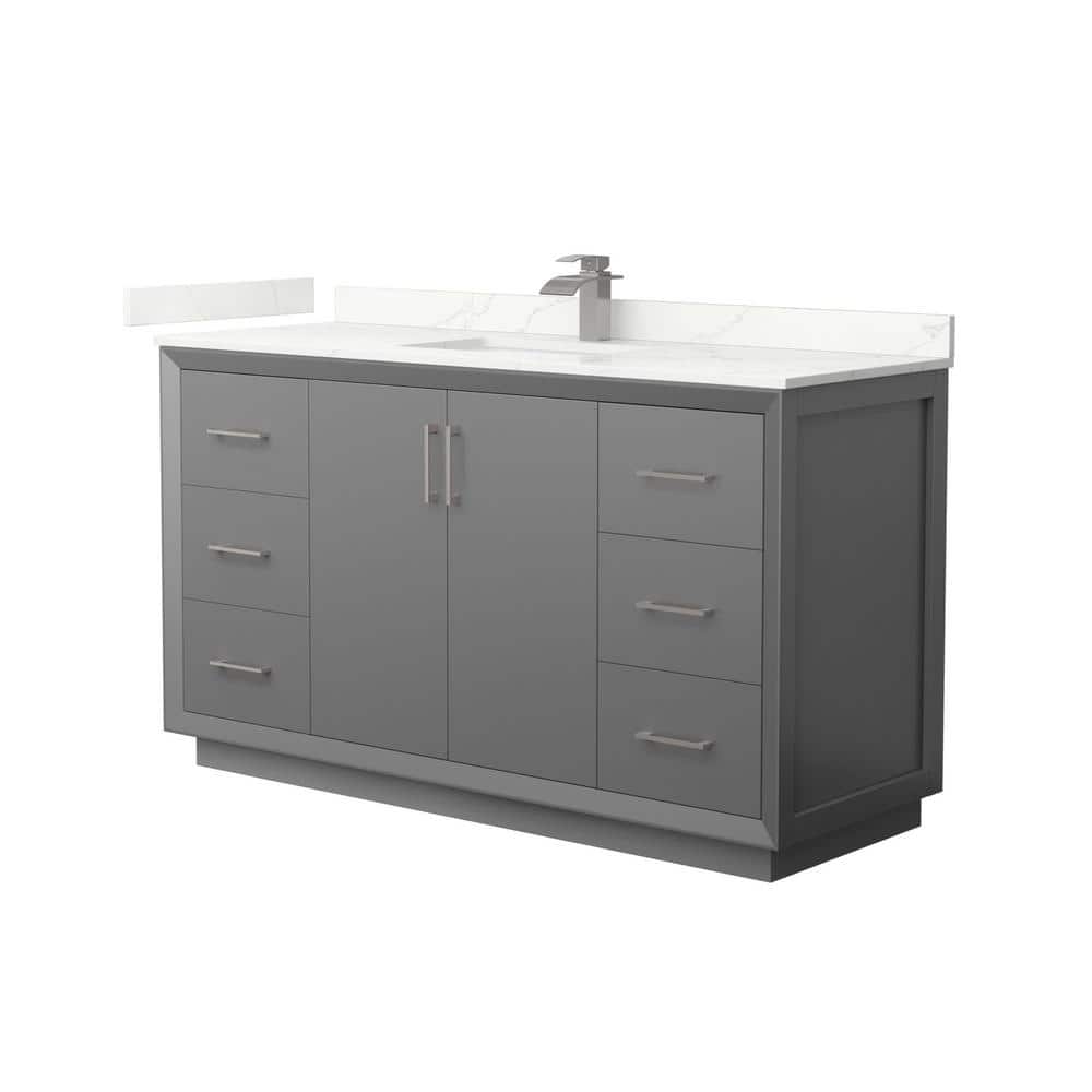 Strada 60 in. W x 22 in. D x 35 in. H Single Bath Vanity in Dark Gray with Giotto Quartz Top price history on PriceWatchPro