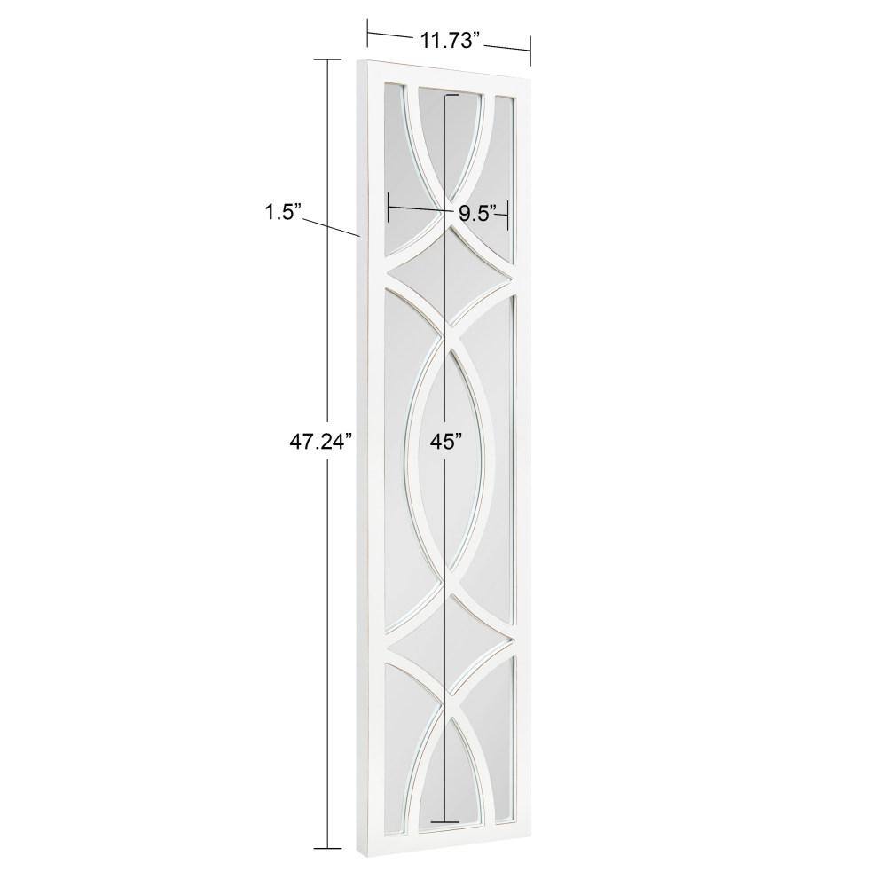 Tolland 50.5'' Rustic White Wood Rectangular Wall Mirror