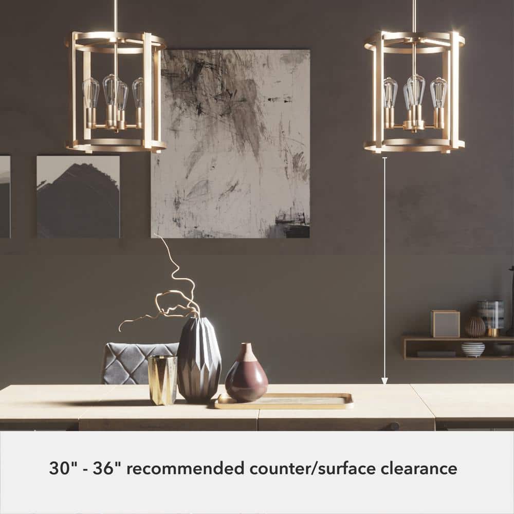 Alturas Gold 16" Modern Cage Chandelier with Art Deco Detailing
