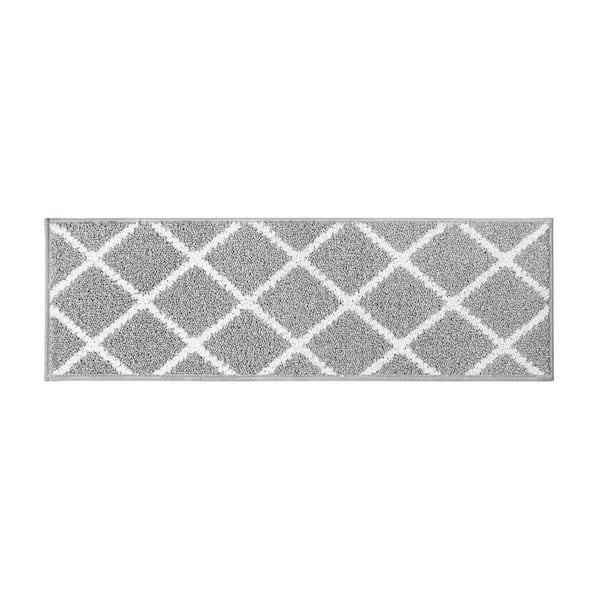 Grey 28 in. x 9 in. Polyester Stair Tread Cover Set of 15 Non-Slip Indoor Stair Rugs for Wooden Steps