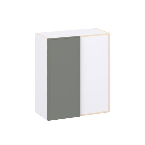 Fairview Moss Green Slim Shaker Assembled Wall Blindcorner Right Kitchen Cabinet (30 in. W x 35 in. H x 14 in. D)