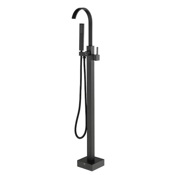 CASAINC Luxury 1-Handle Bathroom Claw Foot Tub Faucet with Hand Shower in Matte Black