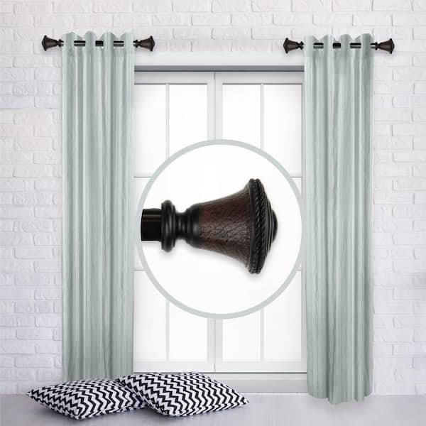 Rod Desyne Kingsley 12 in. - 20 in. L Adjustable 1 in. Dia Single Side Window Curtain Rod in Black (Set of 2)