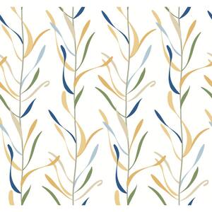 Chloe Vine Ochre Multi-Colored Matte Pre-pasted Paper Wallpaper 60.75 sq. ft