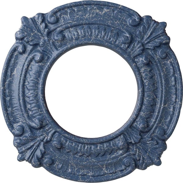 Ekena Millwork 5/8 in. x 9 in. x 9 in. Polyurethane Benson Ceiling Medallion, Americana Crackle