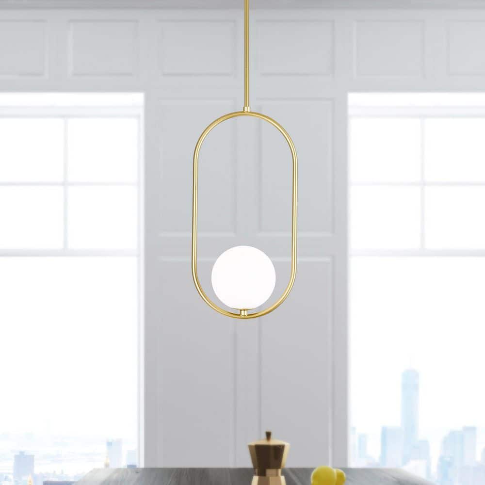Gold and Glass Contemporary Mini Pendant Light