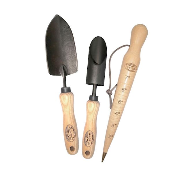 Bulb Planting Set,11.8 in. L Trowel,10.5 in. L Bulb Planter,12 in. L Dibber,5 in. L handles (3-Piece)