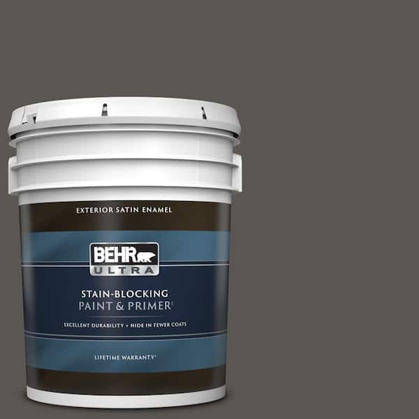 BEHR ULTRA 5 gal. #BXC-17 Dominant Gray Satin Enamel Exterior Paint & Primer