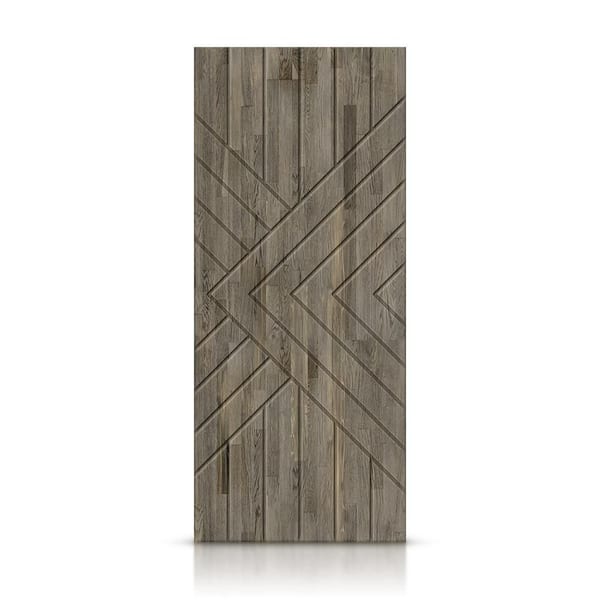 CALHOME 42 in. x 80 in. Hollow Core Weather Gray Stained Pine Wood Interior Door Slab
