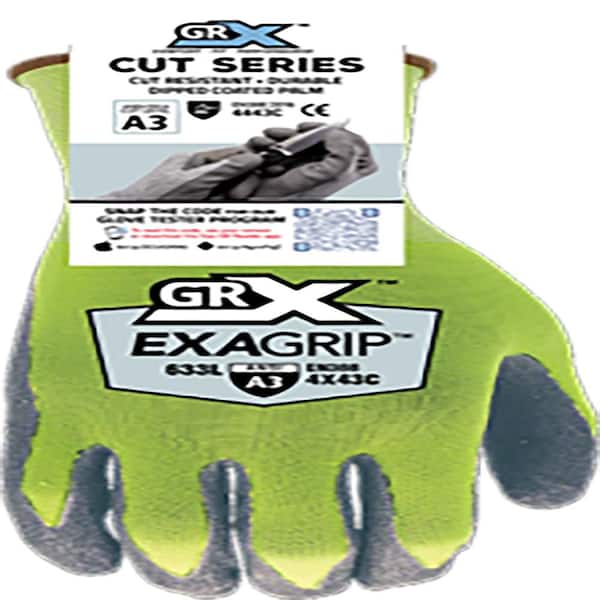 EXTRA LARGE GLOVES 634 CUT 15G HIGH VIZ EXAGRIP A4