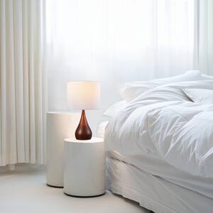 Harrington 20 in. 2-Tone Faux Wood Table Lamp with White Cotton Shade