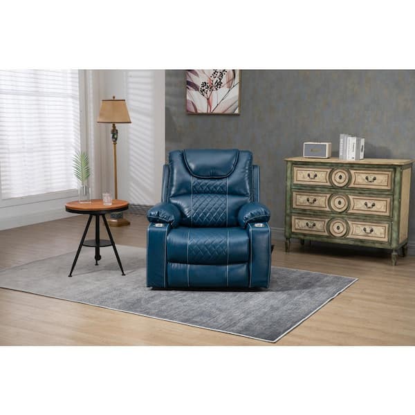 Blue Faux Leather Recliners Lift Chair Relax Sofa Chair Recliner