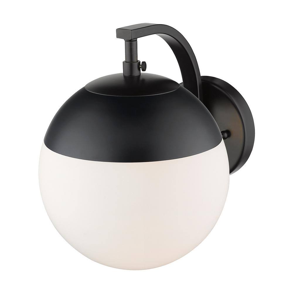 Dixon 10'' Black and Silver Transitional Globe Sconce