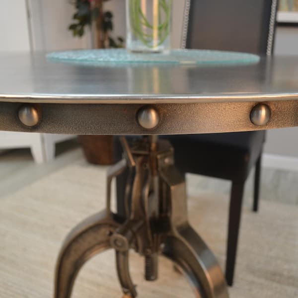 antique dining table with crank
