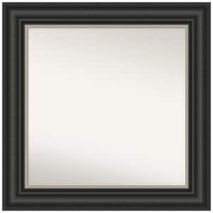 Ballroom Black Silver 33.5 in. W x 33.5 in. H Non-Beveled Modern Square Framed Wall Mirror in Black
