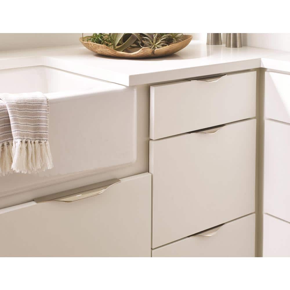 Polished Nickel Modern Cabinet Edge Pull Handle 4-3/16 inch