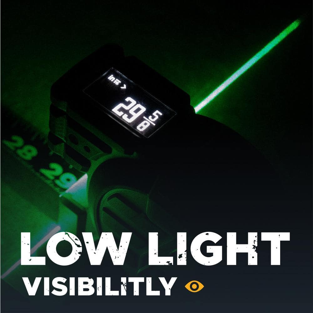 T1 Tomahawk 25 ft Digital Tape Measure with Green Laser