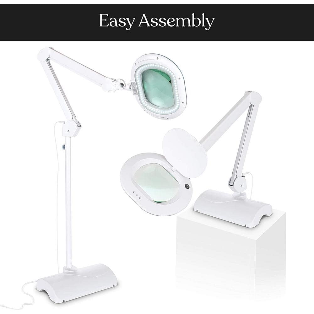 White Adjustable Arc Energy Star Magnifying Floor Lamp