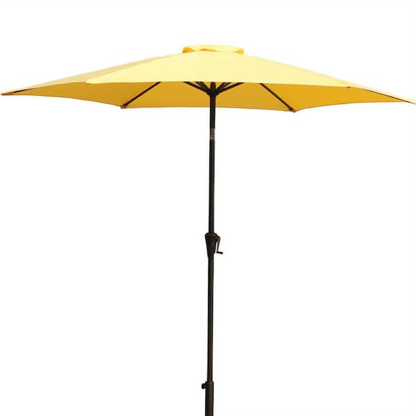 9 ft. Aluminium Market Tilt Patio Umbrella Yellow HTJB004_B074 The