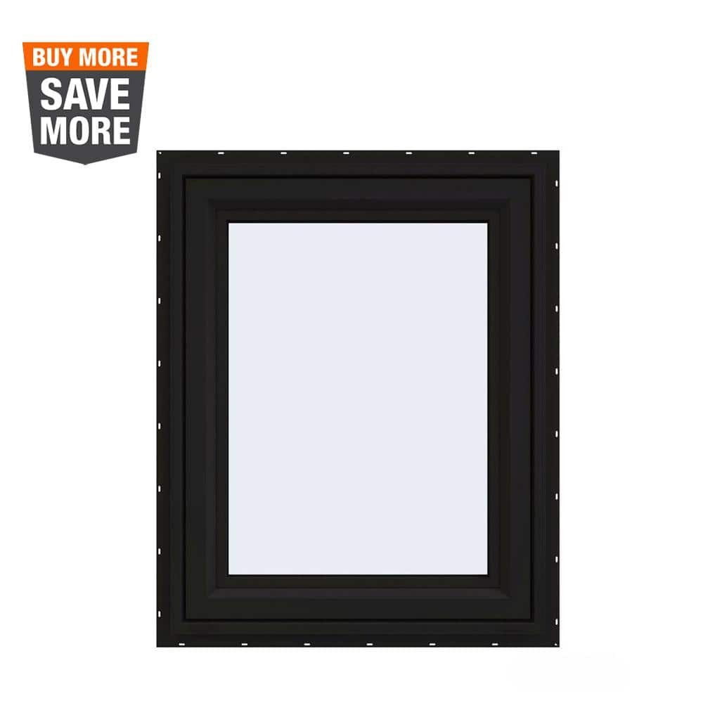 JELD-WEN 30 in. x 36 in. V-4500 Series Black FiniShield Vinyl Right ...