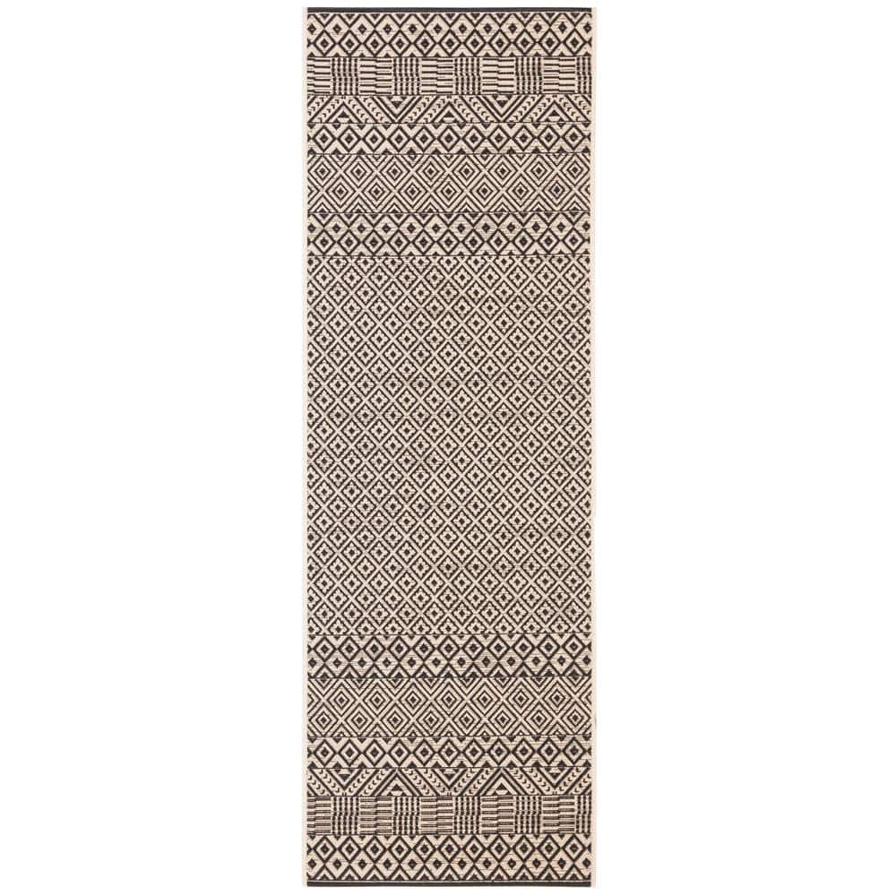 Courtyard Beige/Black 2 ft. x 14 ft. Geometric Indoor/Outdoor Patio  Runner Rug price history on PriceWatchPro