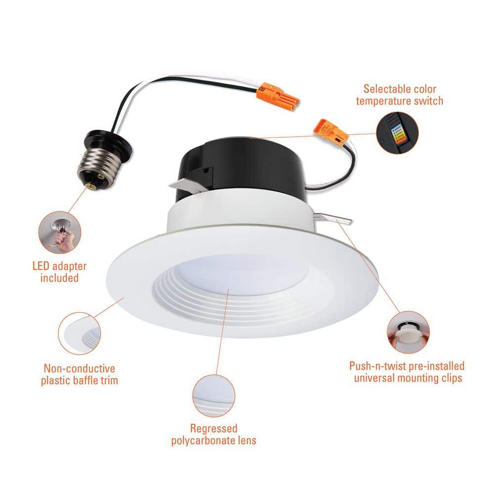 Halo 4-Inch White Aluminum LED Recessed Downlight