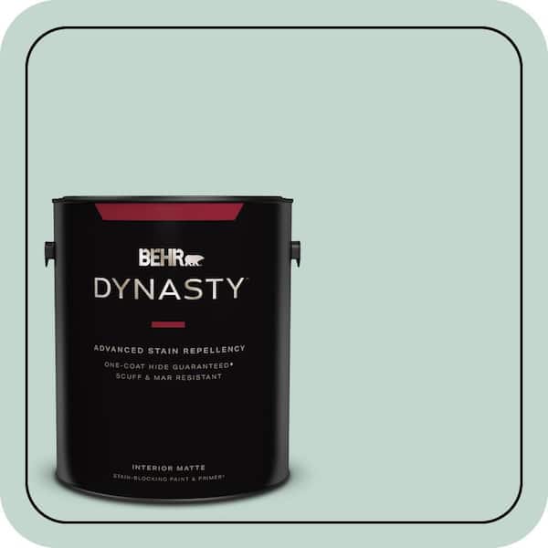 BEHR DYNASTY 1 gal. #470E-3 Aqua Smoke Matte Interior Stain-Blocking Paint and Primer