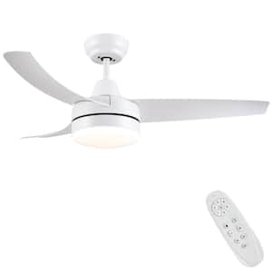 Smalisze 42 in. Integrated LED Indoor White Standard Ceiling Fan with Light, DC Motor and Remote Control