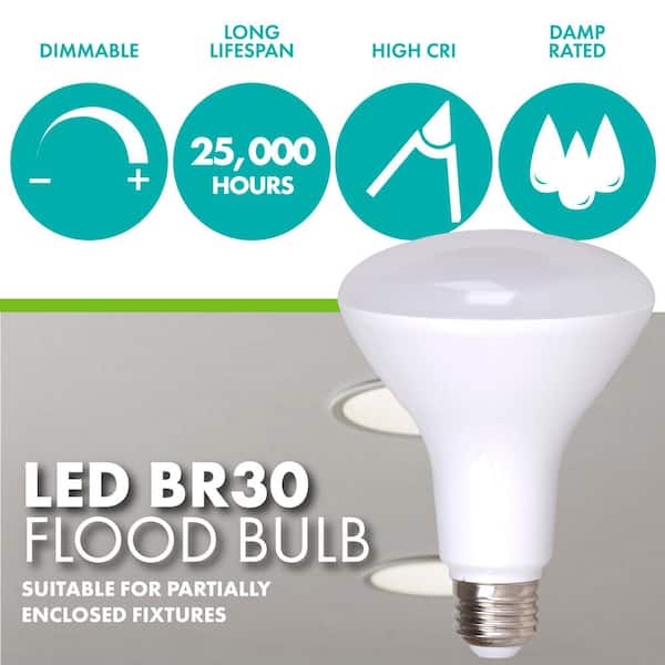 Simply Conserve 65-Watt Equivalent Warm White R30 Dimmable 25,000-Hour LED Light Bulb (24-Pack)