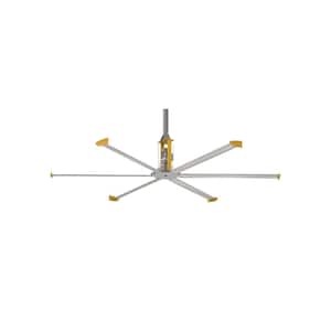 Shop Fan - Ceiling Fan, 14 ft. Diameter, Yellow/Silver Aluminum, Variable Speed