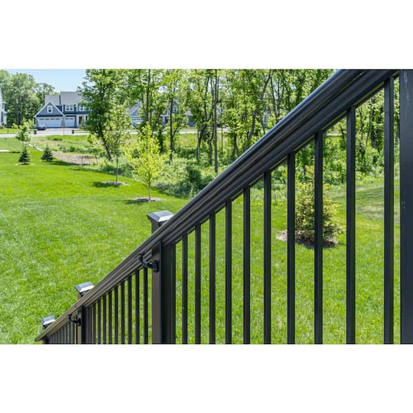 Aria Railing 94 in. x 1.5 in. Powder Coated Aluminum ADA Pipe Rail Extension Kit in Black
