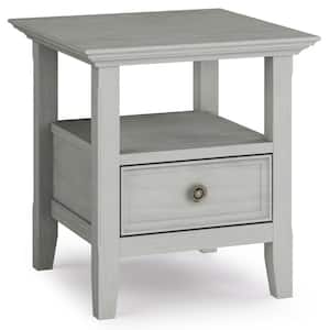Amherst 19 in. Wide Fog Grey Solid Wood Square Traditional End Table
