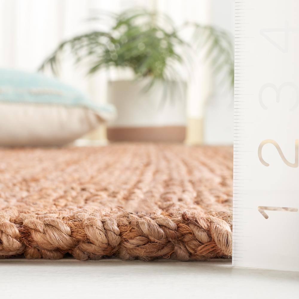 Natural Jute 3' x 3' Square Handmade Flat Woven Rug
