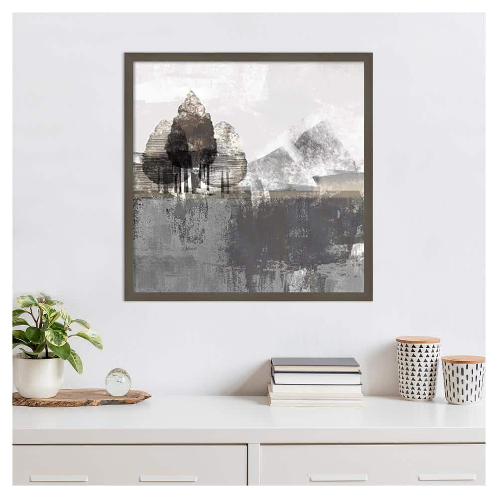 Svelte Clay Grey Abstract Landscape Framed Wall Art
