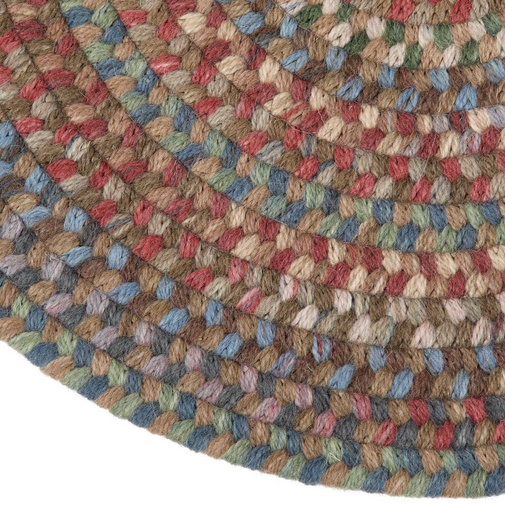 Dusk Blue Wool 2'x4' Reversible Oval Rug