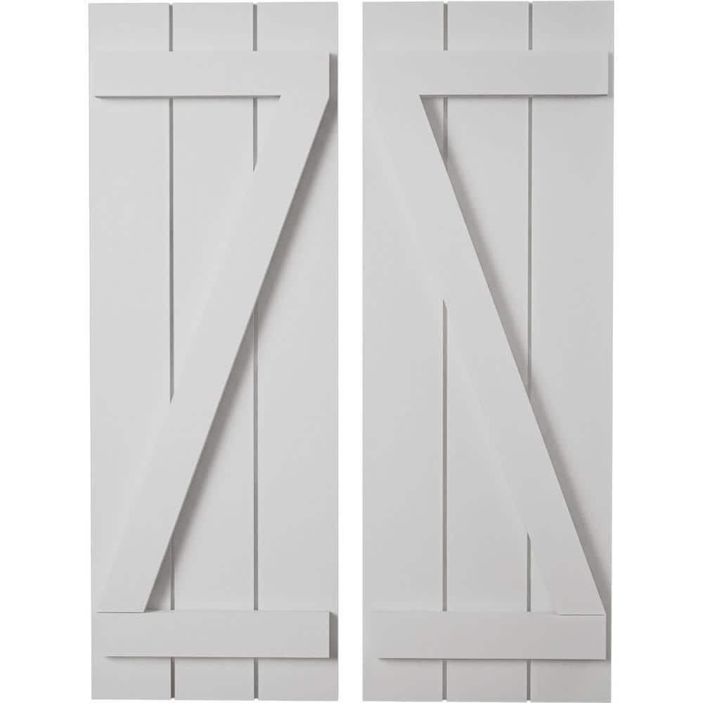 16.5 in. x 36 in. Timberthane Polyurethane 3-Board Joined Board-n-Batten Smooth Faux Wood Shutters w/Z-Board Pair price history on PriceWatchPro