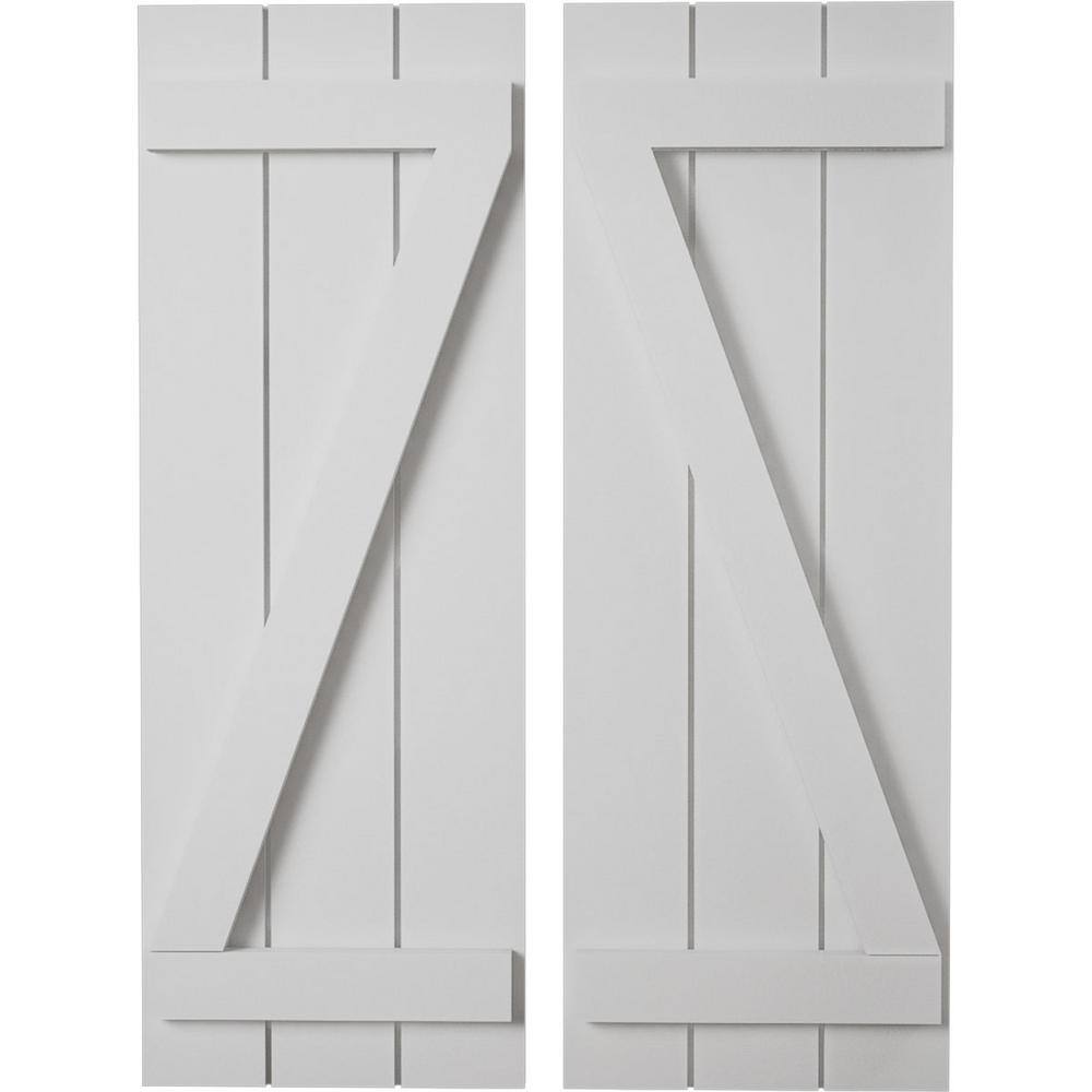 16.5 in. x 66 in. Timberthane Polyurethane 3-Board Joined Board-n-Batten Smooth Faux Wood Shutters w/Z-Board Pair price history on PriceWatchPro