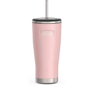 24 oz. Sunset Pink Stainless Steel Cold Cup with Straw