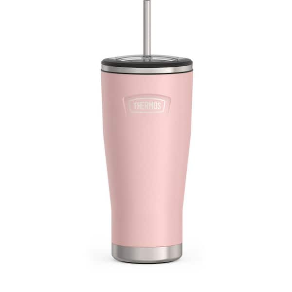 Thermos 24 oz. Sunset Pink Stainless Steel Cold Cup with Straw