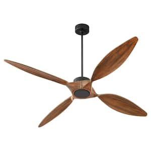 Papillon 66 in. Matte Black 4-Blades Wi-Fi Ceiling Fan
