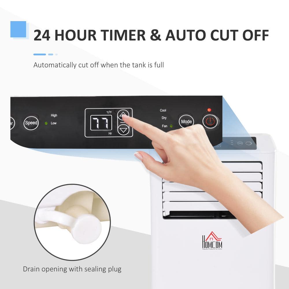 HOMCOM 8000 BTU White Portable Air Conditioner with Remote