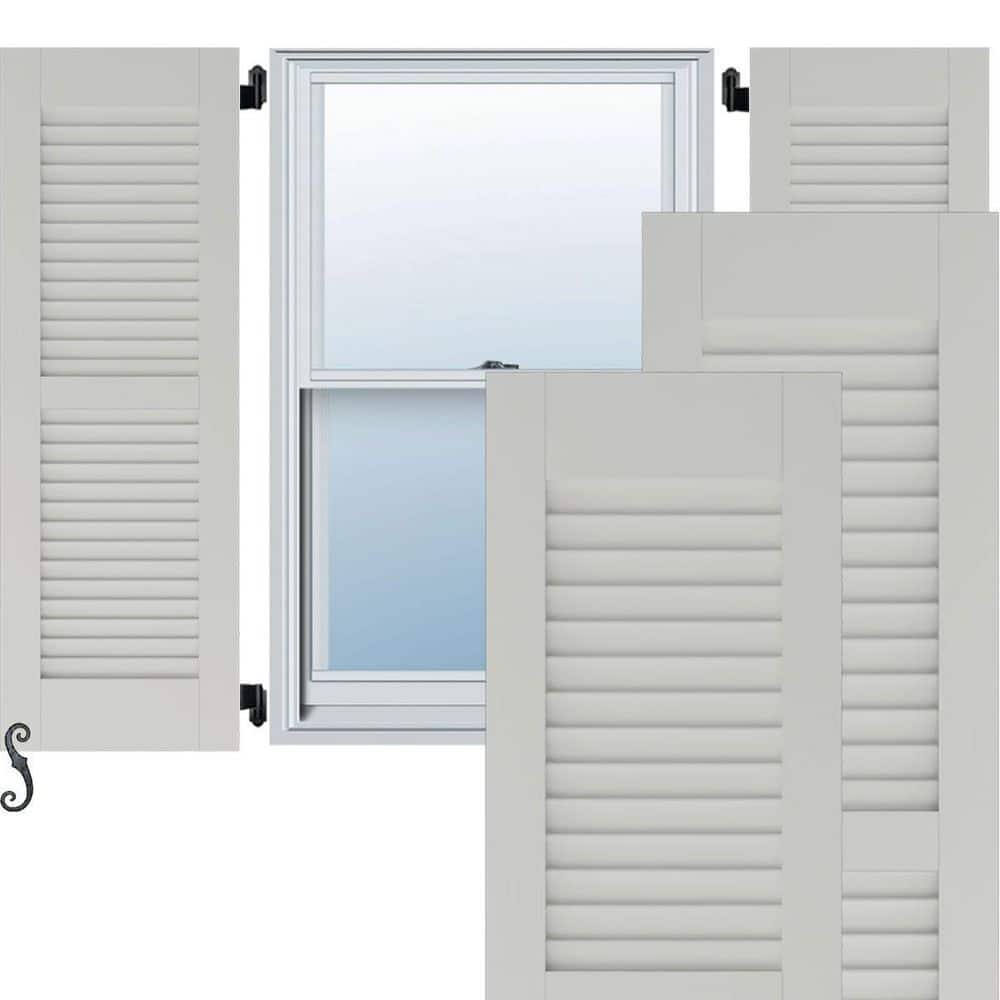 12-in W x 33-in H Americraft Two Equal Louver Exterior Real Wood Shutters (Per Pair), Hailstorm Gray price history on PriceWatchPro