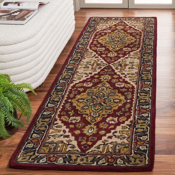 Heritage Red/Ivory 2 ft. x 8 ft. Ornate Border Runner Rug