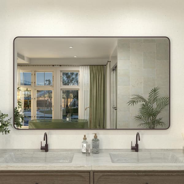 Kielo 60 in. W x 36 in. H Rectangular Framed Wall Bathroom Vanity Mirror in Oil Rubbed Bronze