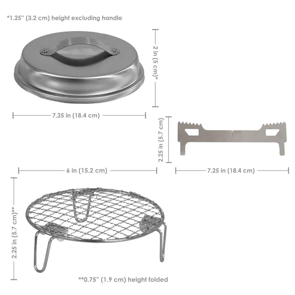 Compact Stainless Steel Smokeless Fire Pit Accessory Kit
