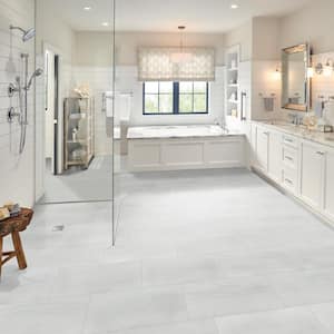 Alexandra White 12 in. x 24 in. Matte Porcelain Marble Look Floor and Wall Tile (16 sq. ft./Case)